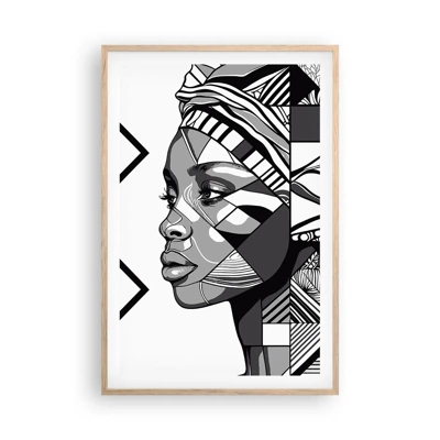 Poster in light oak frame - Ethnic Portrait - 61x91 cm