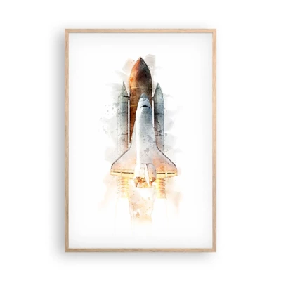 Poster in light oak frame - Explorers Get Ready - 61x91 cm