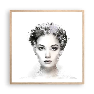 Poster in light oak frame - Extremely Stylish Portrait - 60x60 cm