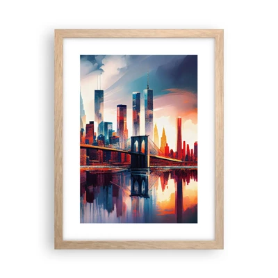 Poster in light oak frame - Fabulous New York - 30x40 cm