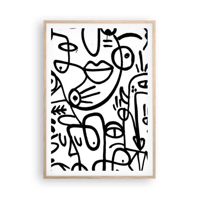 Poster in light oak frame - Faces and Mirages - 70x100 cm