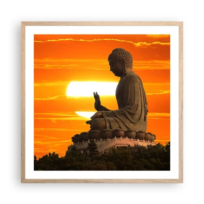 Poster in light oak frame - Facing the World - 60x60 cm