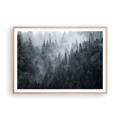 Poster in light oak frame - Forest World - 100x70 cm