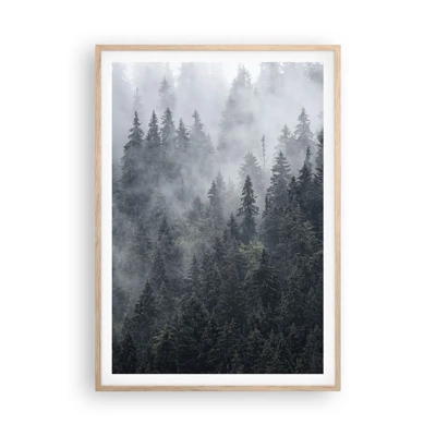Poster in light oak frame - Forest World - 70x100 cm