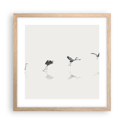 Poster in light oak frame - Four Simple Steps - 40x40 cm