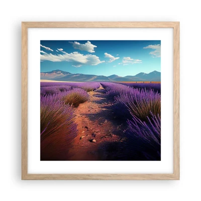 Poster in light oak frame - Fragrant Fields - 40x40 cm