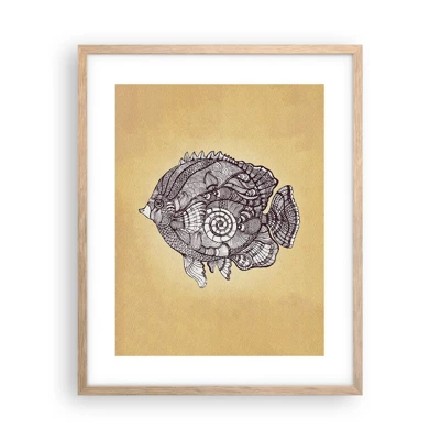 Poster in light oak frame - From the Ocean of Ornaments - 40x50 cm