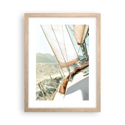 Poster in light oak frame - Full Sail - 30x40 cm