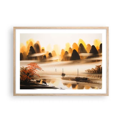 Poster in light oak frame - Further than Far East - 70x50 cm