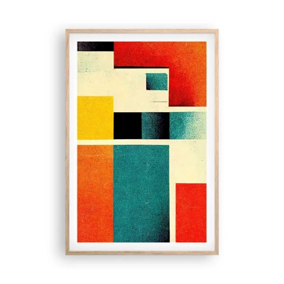 Poster in light oak frame - Geometric Abstract - Good Energy - 61x91 cm