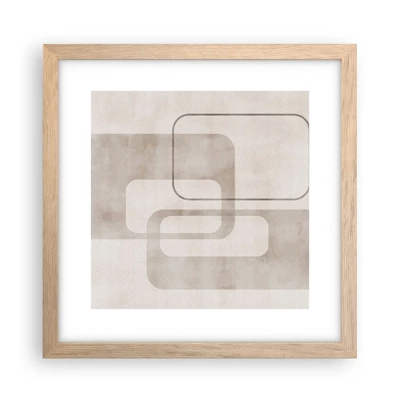 Poster in light oak frame - Geometrical Grout - 30x30 cm