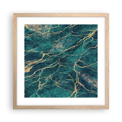 Poster in light oak frame - Gold Vein - 40x40 cm