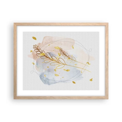 Poster in light oak frame - Golden Blast - 50x40 cm