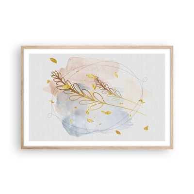 Poster in light oak frame - Golden Blast - 91x61 cm