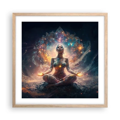 Poster in light oak frame - Good Energy Flow - 50x50 cm