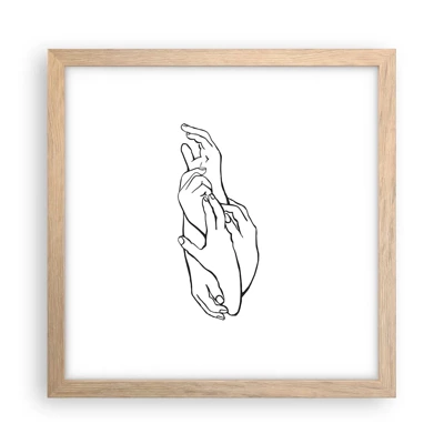 Poster in light oak frame - Good Touch - 30x30 cm