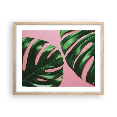 Poster in light oak frame - Green Rendezvous - 50x40 cm