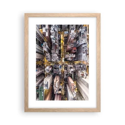 Poster in light oak frame - Greetings from Hong Kong - 30x40 cm