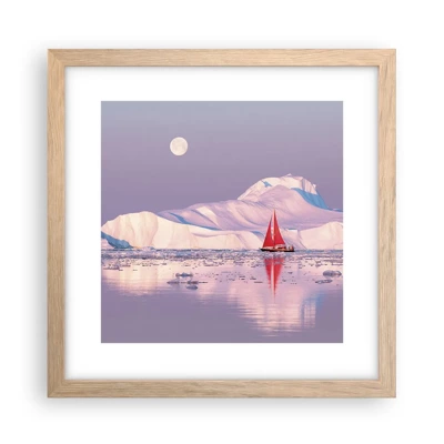 Poster in light oak frame - Heat of the Sail, Cold of the Ice - 30x30 cm