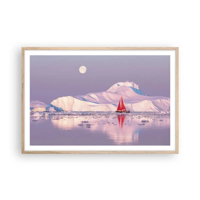 Poster in light oak frame - Heat of the Sail, Cold of the Ice - 91x61 cm