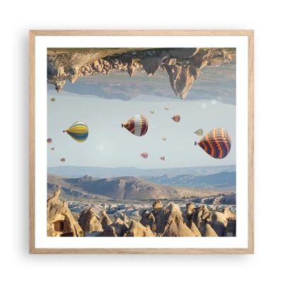 Poster in light oak frame - Here Everything Is Possible - 60x60 cm