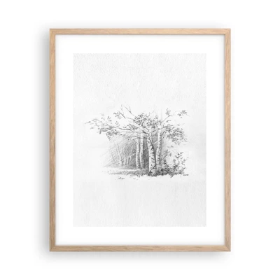 Poster in light oak frame - Holiday of Birch Forest - 40x50 cm