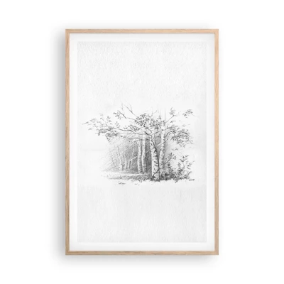 Poster in light oak frame - Holiday of Birch Forest - 61x91 cm