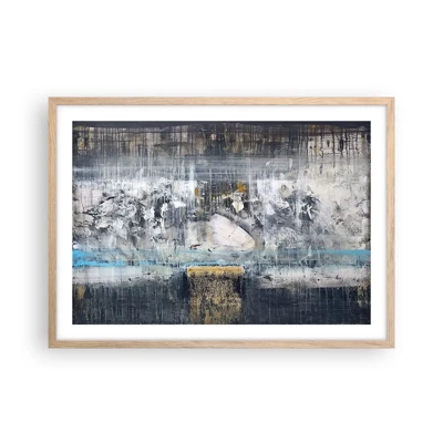 Poster in light oak frame - Icy Path - 70x50 cm