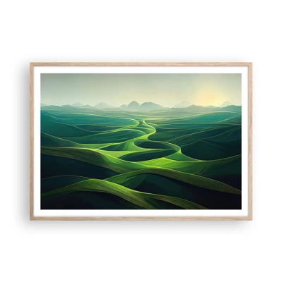 Poster in light oak frame - In Green Valleys - 100x70 cm