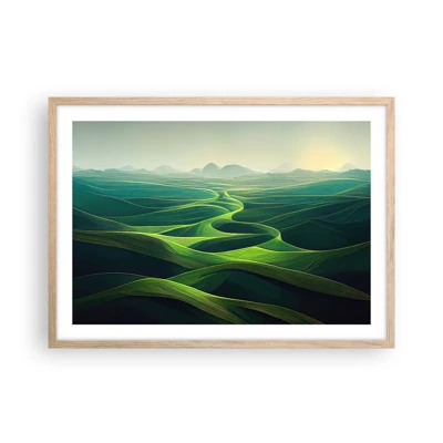 Poster in light oak frame - In Green Valleys - 70x50 cm