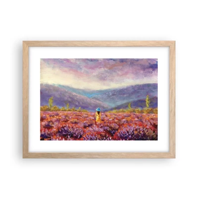 Poster in light oak frame - In Lavendar World - 40x30 cm