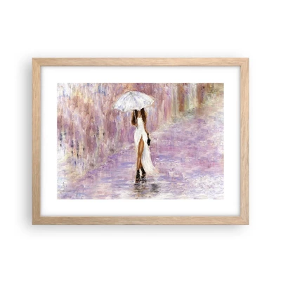 Poster in light oak frame - In Liliac Rain - 40x30 cm