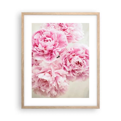 Poster in light oak frame - In Pink  Splendour - 40x50 cm