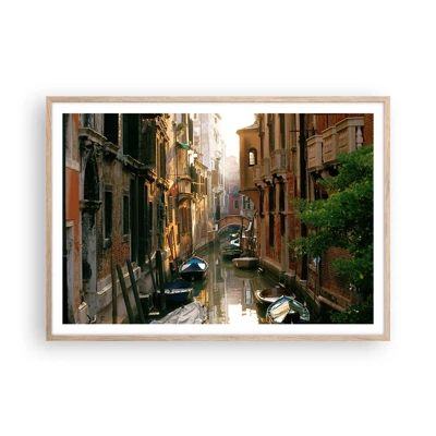 Poster in light oak frame - In a Venetian Alley - 100x70 cm