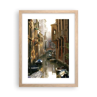 Poster in light oak frame - In a Venetian Alley - 30x40 cm