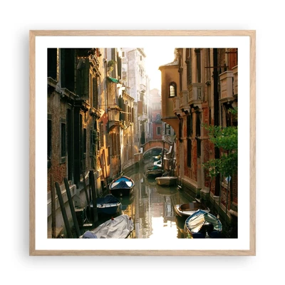 Poster in light oak frame - In a Venetian Alley - 60x60 cm