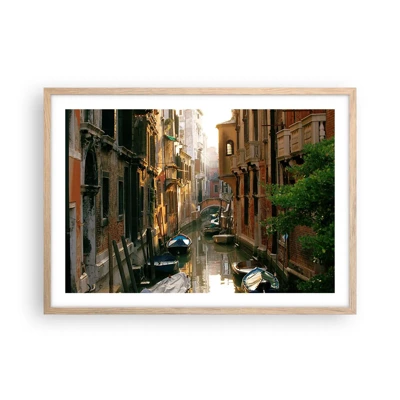 Poster in light oak frame - In a Venetian Alley - 70x50 cm