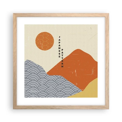 Poster in light oak frame - In the Japanese Spirit - 40x40 cm