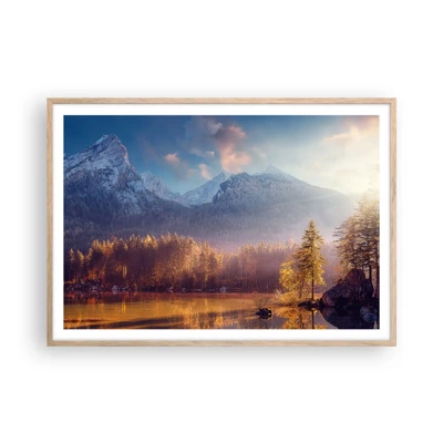Poster in light oak frame - In the Mountains and Valleys - 100x70 cm