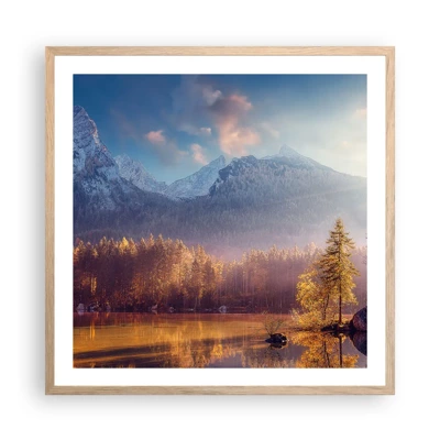 Poster in light oak frame - In the Mountains and Valleys - 60x60 cm