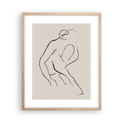 Poster in light oak frame - Intimate Sketch - 40x50 cm