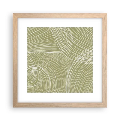 Poster in light oak frame - Intricate Abstract in White - 30x30 cm
