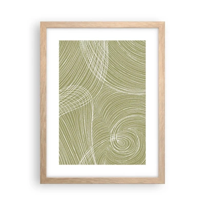 Poster in light oak frame - Intricate Abstract in White - 30x40 cm