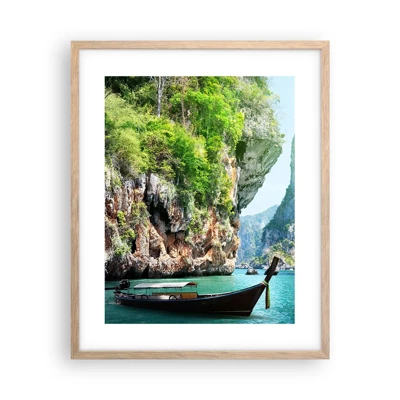 Poster in light oak frame - Invitation for an Exotic Trip - 40x50 cm