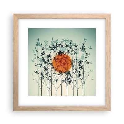 Poster in light oak frame - Japanese Sun - 30x30 cm