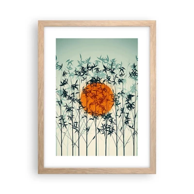 Poster in light oak frame - Japanese Sun - 30x40 cm