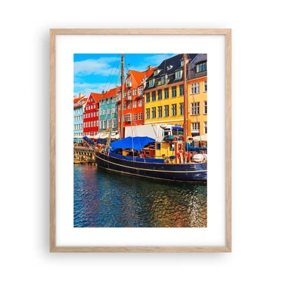 Poster in light oak frame - Joyful Coast - 40x50 cm