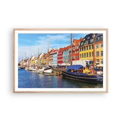 Poster in light oak frame - Joyful Coast - 91x61 cm