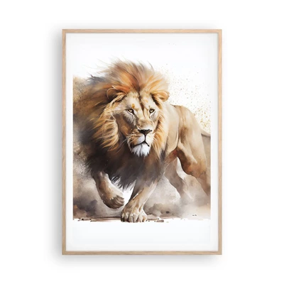 Poster in light oak frame - King is on the Move - 70x100 cm