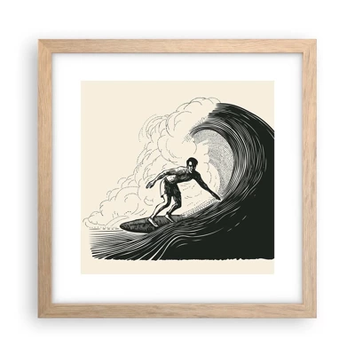 Poster in light oak frame - King of the Wave - 30x30 cm